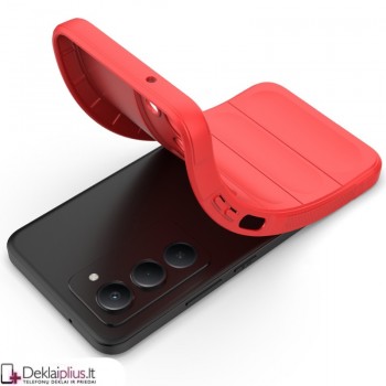 Magic Shield guminis dėklas su kameros apsauga - raudonas (Xiaomi Redmi 15 4G)